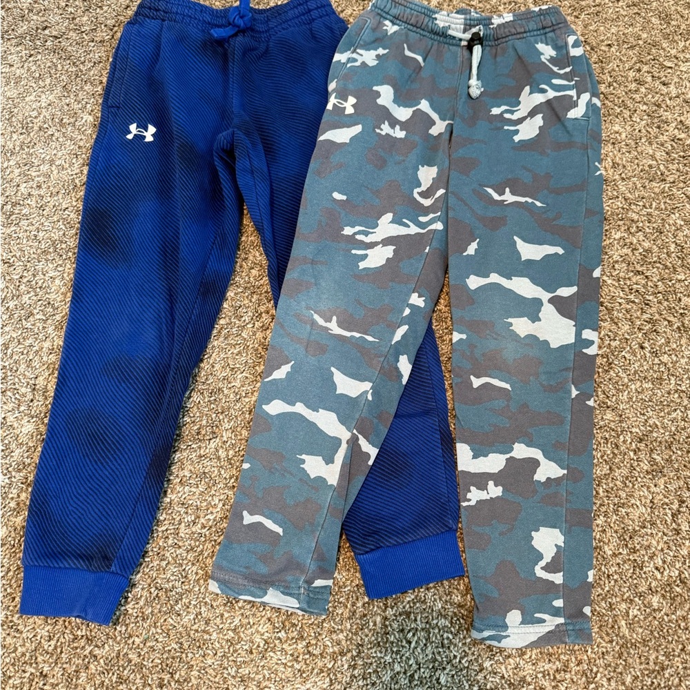 Under Armour Kids Blue and Gray Camo Joggers